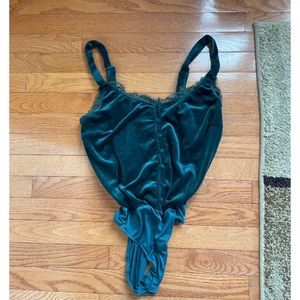 Velvet body suit.
